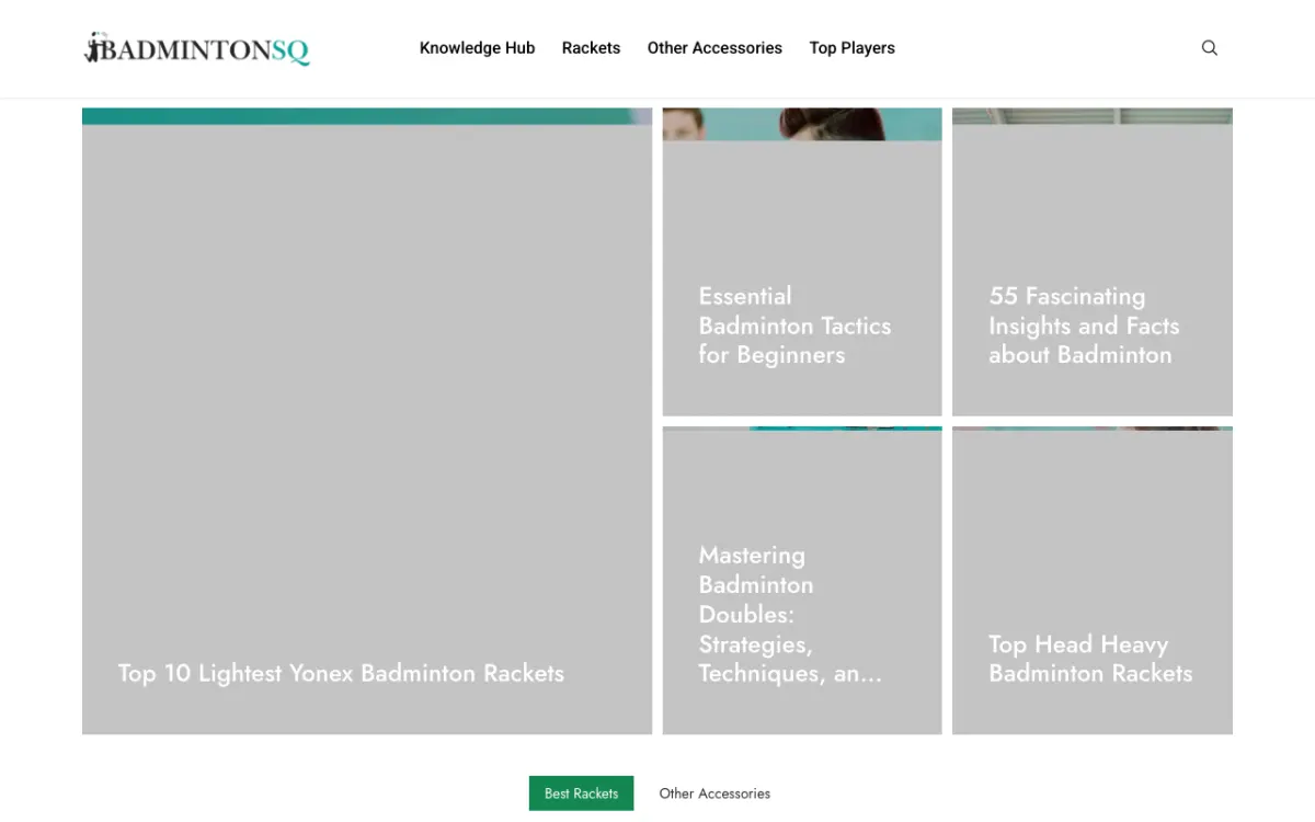 Badmintonsq website homepage — Other site built by Ritesh Kumar Giri