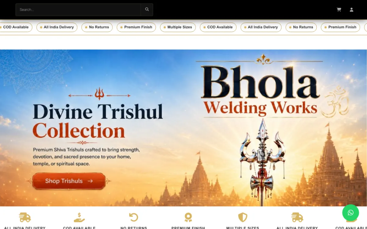 Bhola Welding website homepage — Service-based site built by Ritesh Kumar Giri