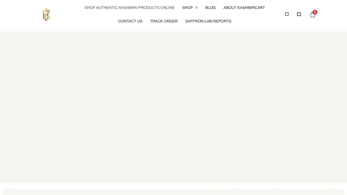 Kashmir Cart website homepage — Food & Beverage site built by Ritesh Kumar Giri