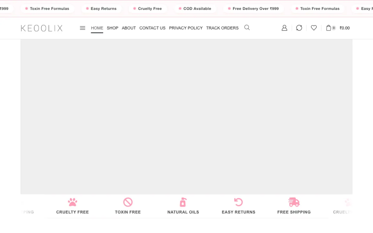 Keoolix website homepage — Beauty & Wellness site built by Ritesh Kumar Giri