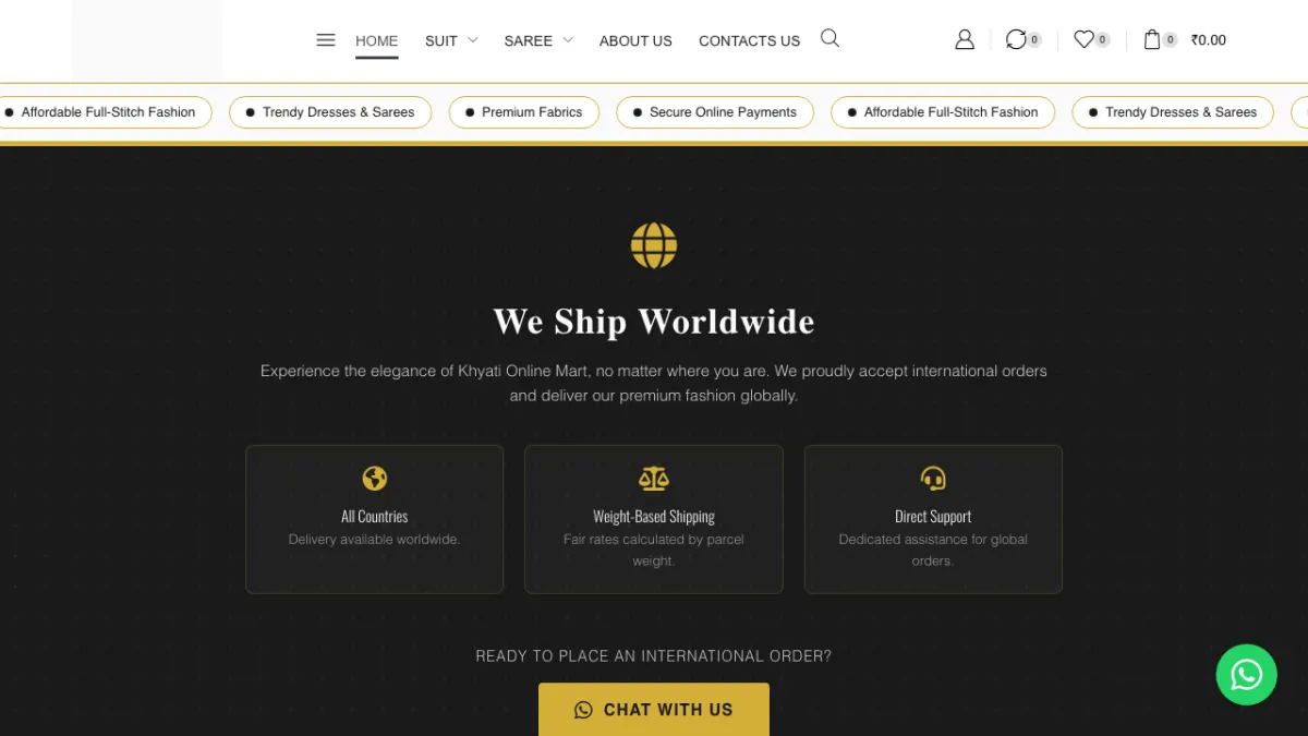 Khyationlinemart website homepage — Other site built by Ritesh Kumar Giri