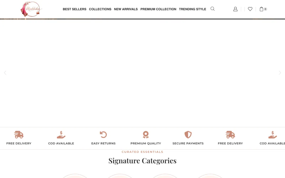 Mahhika website homepage — Fashion & Clothing site built by Ritesh Kumar Giri