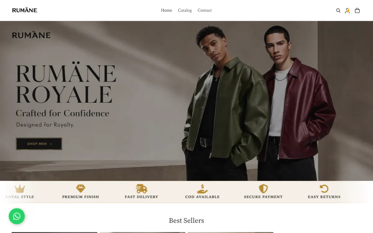 Rumäne Royale website homepage — Fashion & Clothing site built by Ritesh Kumar Giri