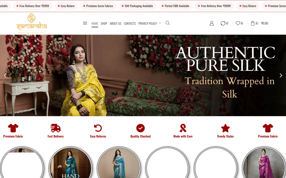 Samaraha website homepage — Fashion & Clothing site built by Ritesh Kumar Giri