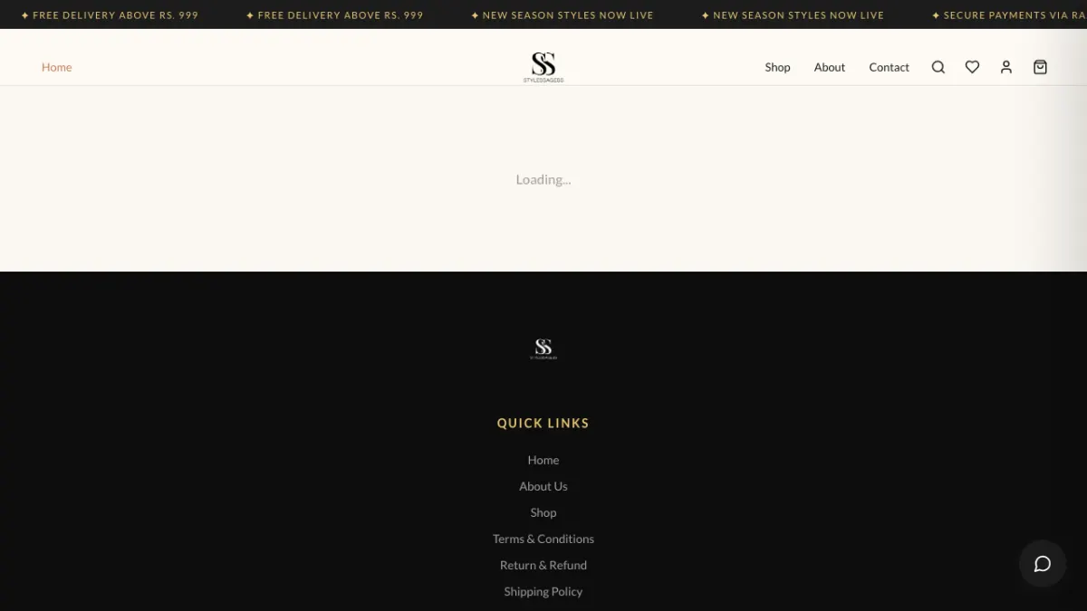 Stylessages website homepage — Fashion & Clothing site built by Ritesh Kumar Giri