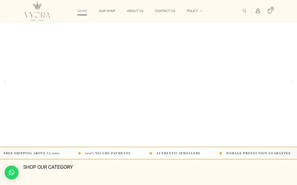 Vyorajewelhouse website homepage — Jewelry site built by Ritesh Kumar Giri