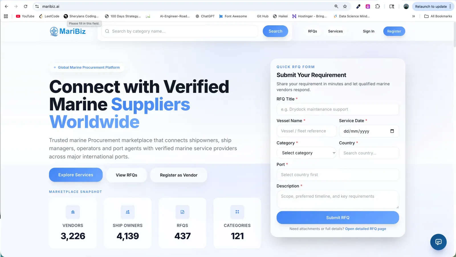 MariBiz — Global Marine Procurement Marketplace Platform