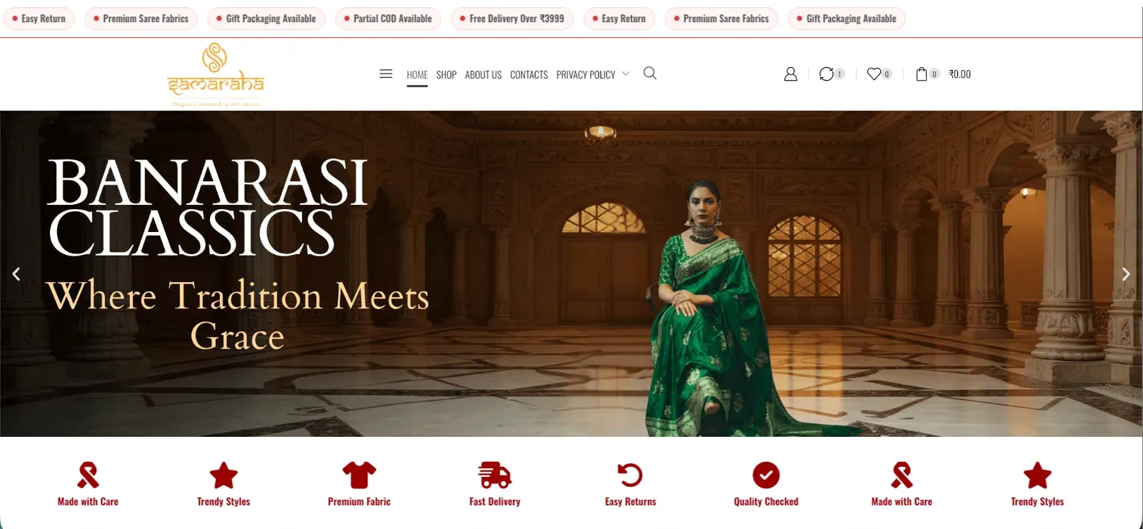 Samaraha — Premium Silk Saree E-Commerce Platform