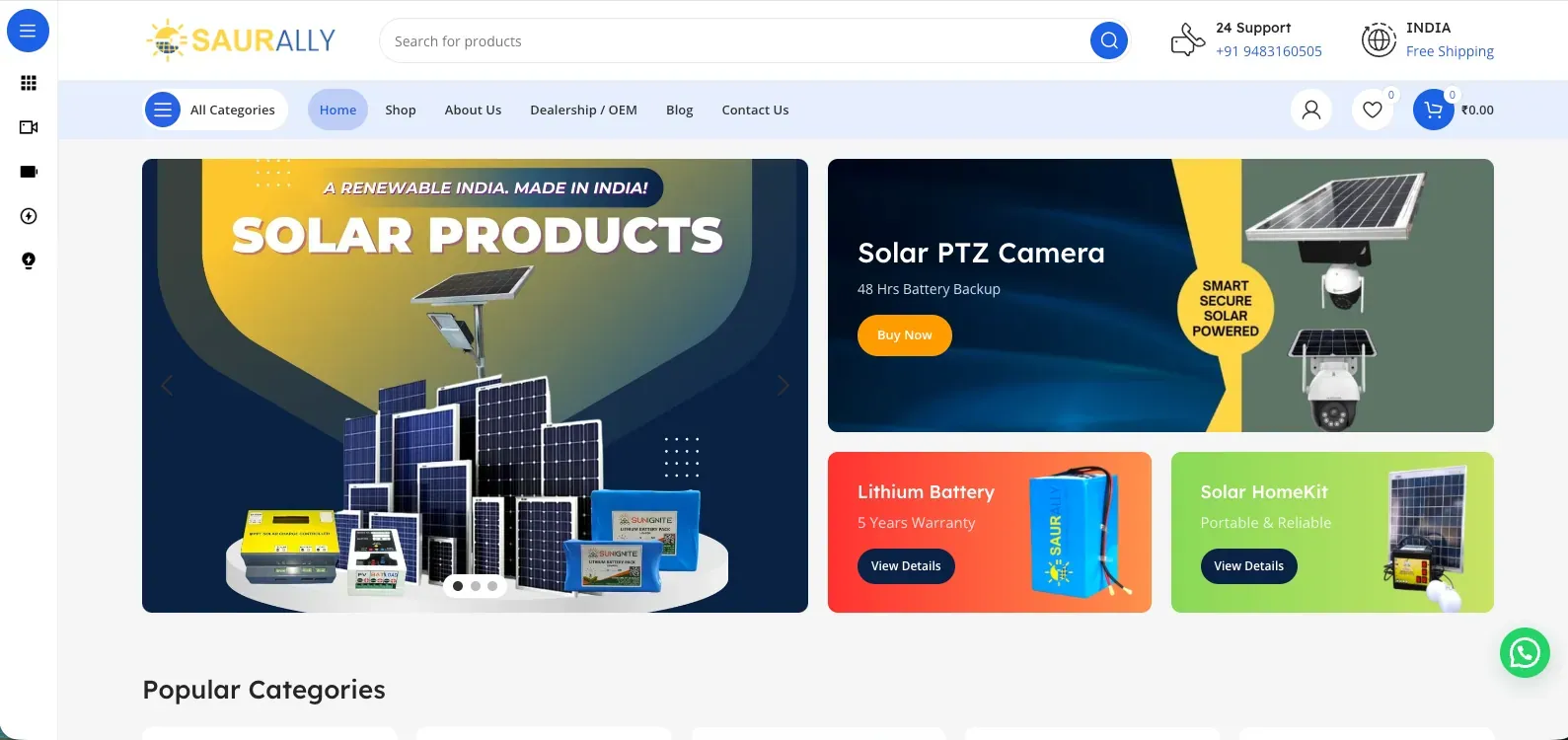 Saurally Solar — Renewable Energy E-Commerce Platform
