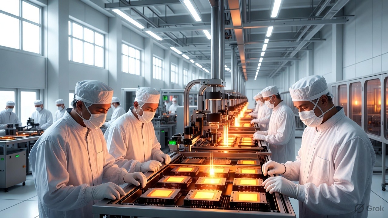 Smart chip factory representing Intel Foundry's comeback