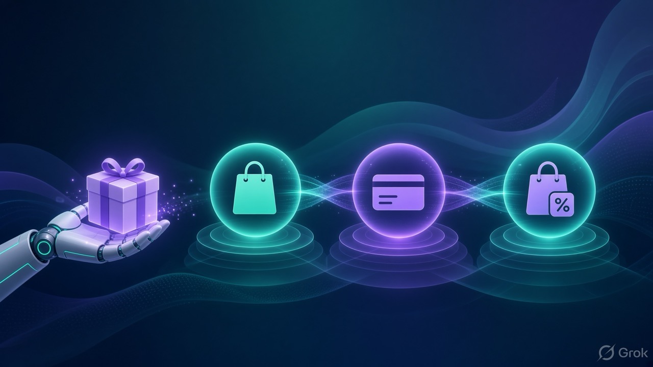 AI shopping agent flow from product to bag to payment